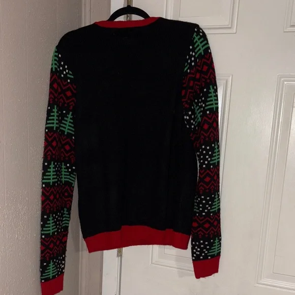 Festive Dinosaur Sweater - Black and Red - Picture 4 of 4
